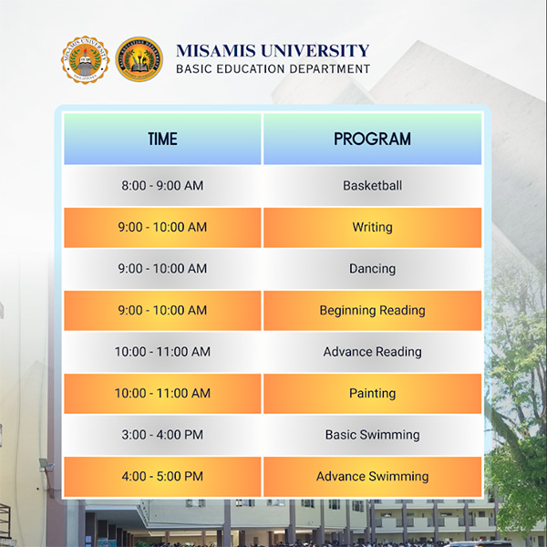 Join the 2025 Summer School Program at Misamis University!